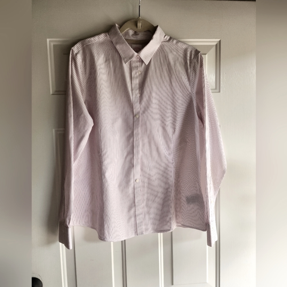 Brooks Brothers White/Red Striped Button-Up Shirt